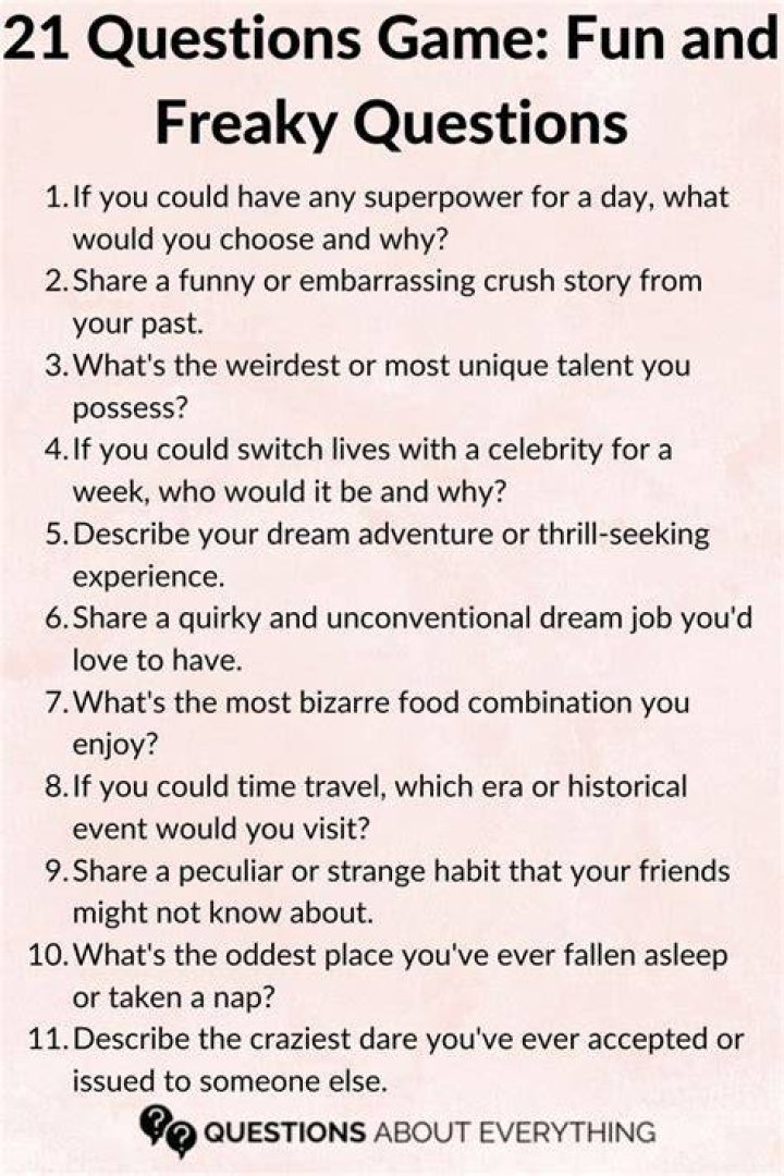 Freaky 21 questions game Freaky 21 questions game