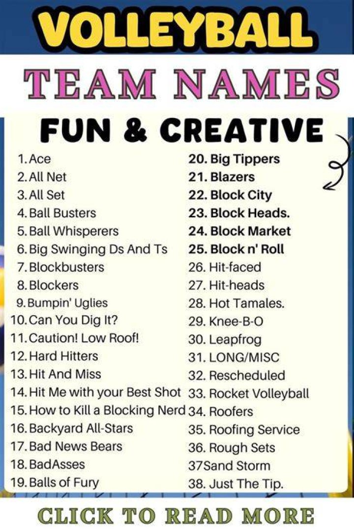 Fun volleyball team names Fun volleyball team names
