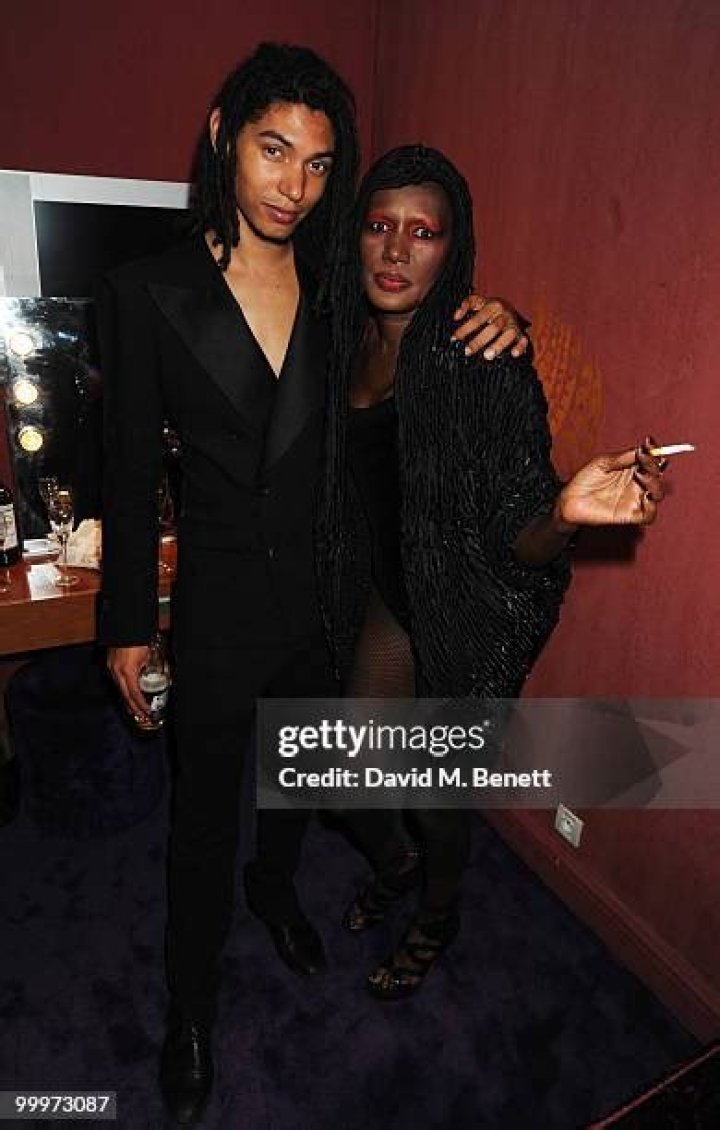 Grace Jones with her son Grace Jones with her son