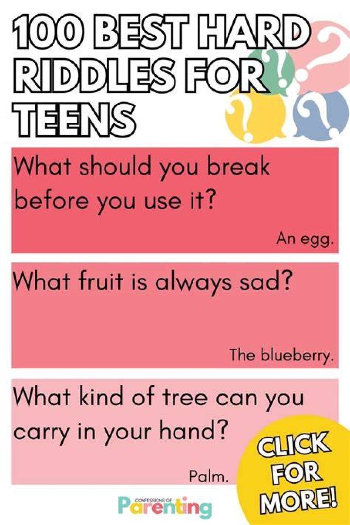 Hard riddles for teens Hard riddles for teens