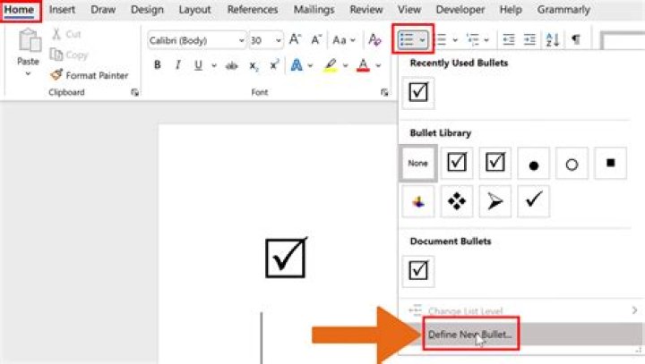 How to insert checkbox in Word