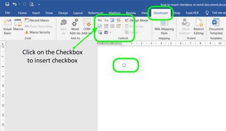 Insert a checkbox in Word Insert a checkbox in Word