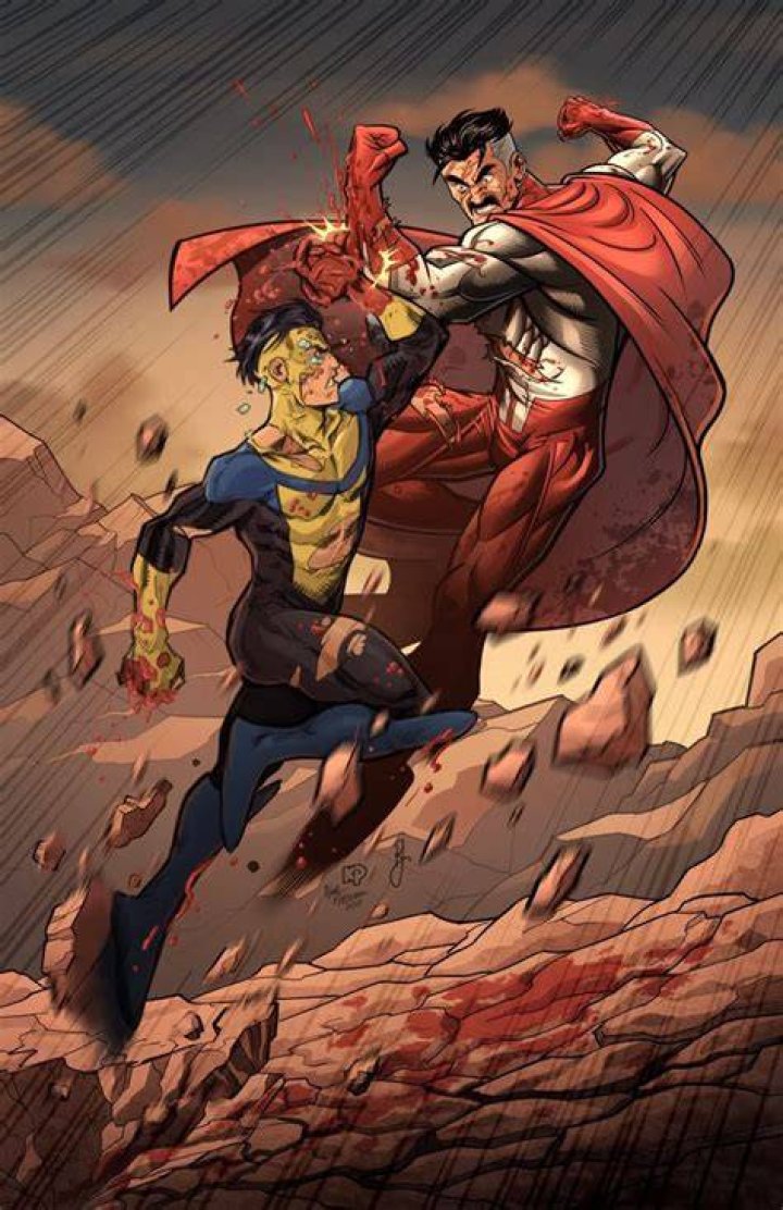Omni-Man killing a superhero