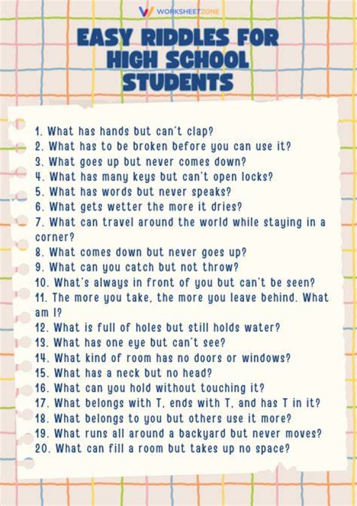 Riddles for high school students Riddles for high school students