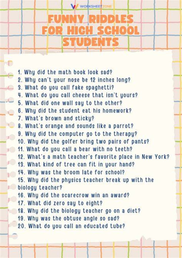 Riddles for high schoolers Riddles for high schoolers