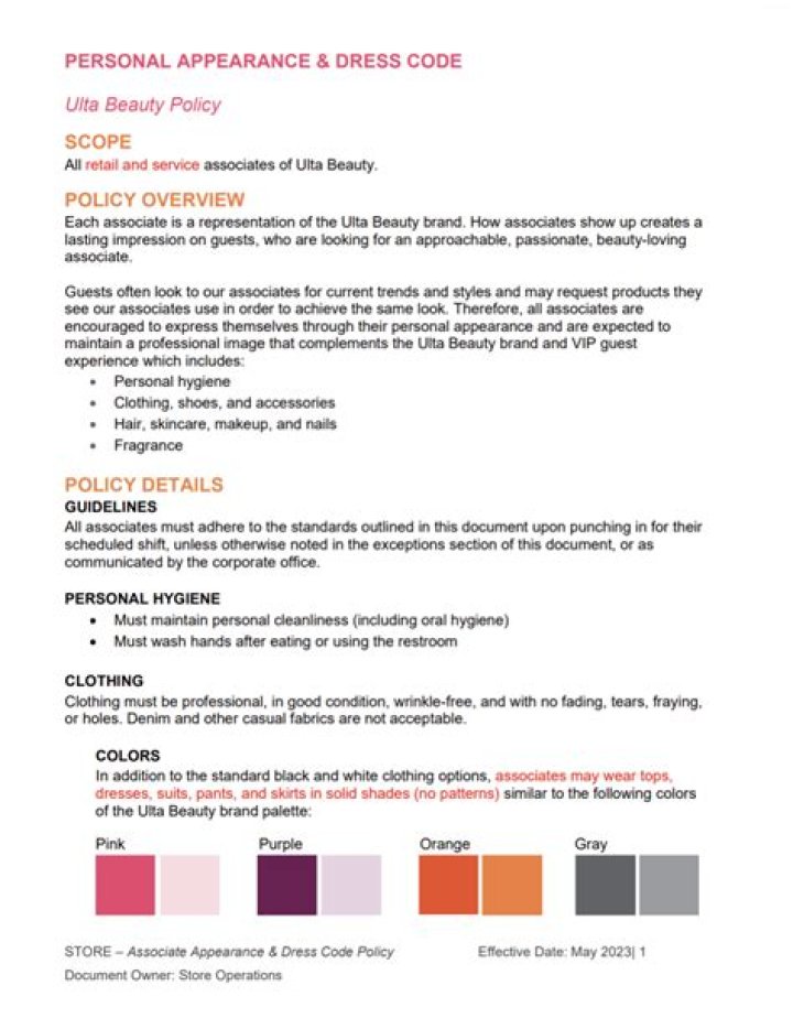 Ulta Employee Fired Dress Code