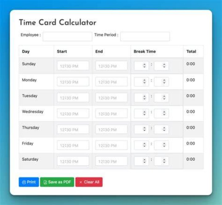 work hours calculator work hours calculator