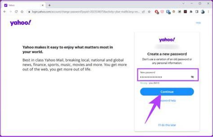 Yahoo mail new password Yahoo mail new password
